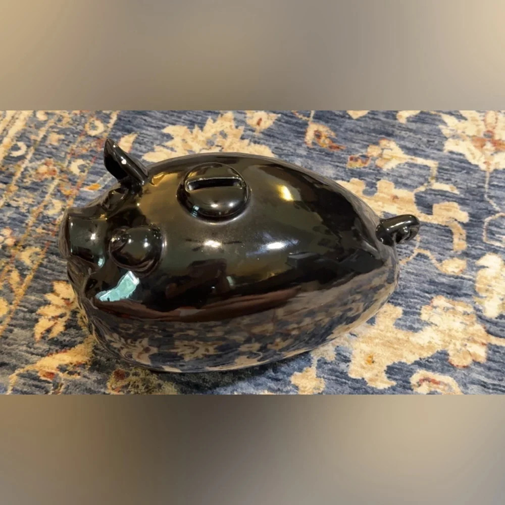 Sale Vintage 1982 Harley Davidson Blk Motorcycle Hog Piggy Coin Bank Collectible